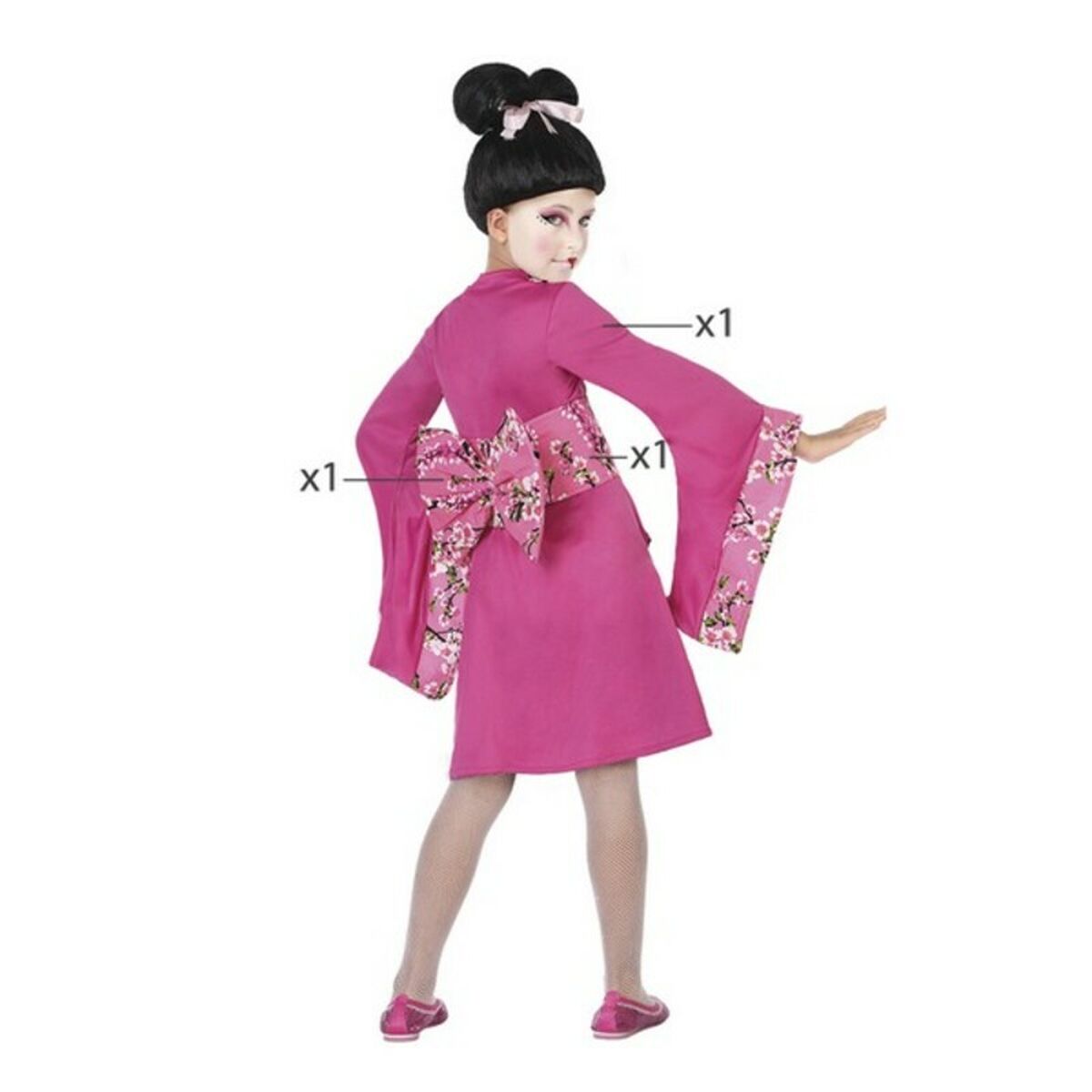 Costume per Bambini Geisha Rosa fuxia (3 Pcs) - Immagine 2
