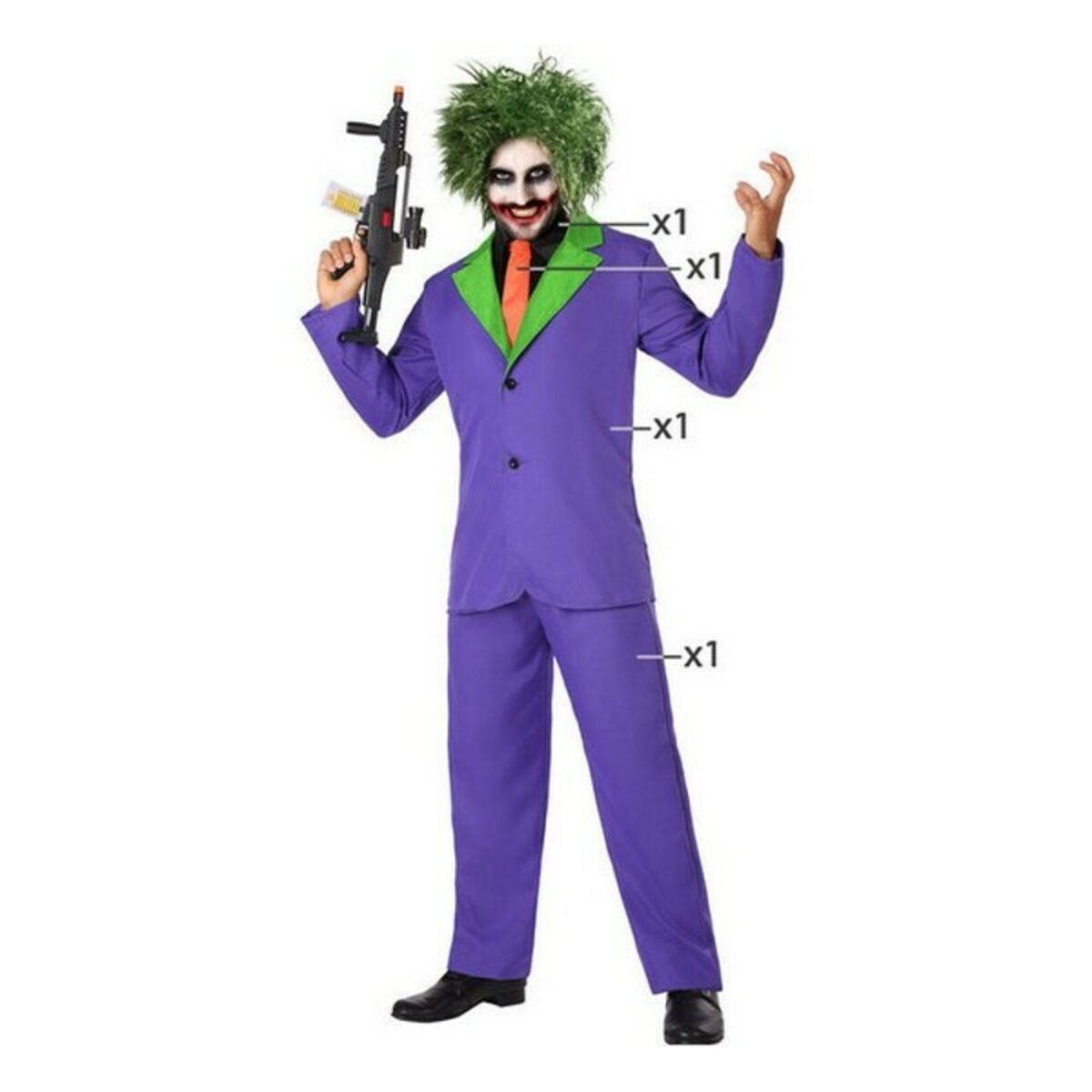 Costume per Adulti Joker Viola Assassino (3 Pezzi) - Immagine 4