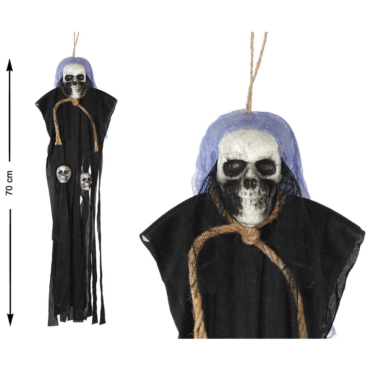 Teschio Halloween Ciondolo 70 cm - Immagine 3