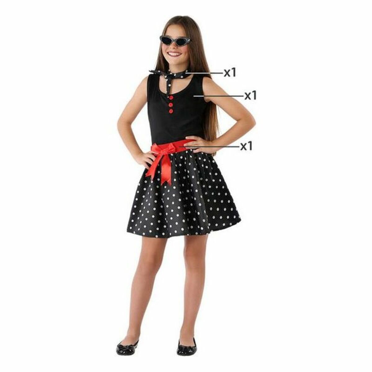 Costume per Bambini Anni 60 Nero - Immagine 4