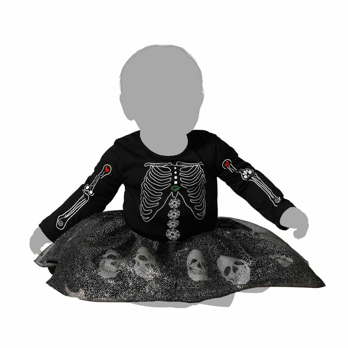 Costume per Bambini Nero Scheletro - Immagine 5