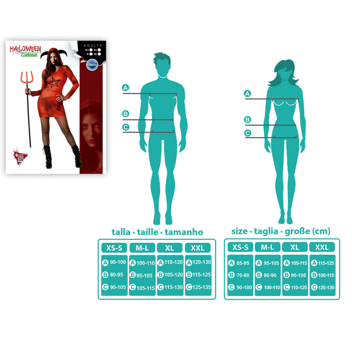 Costume per Adulti Demonio Donna XS/S - Immagine 4