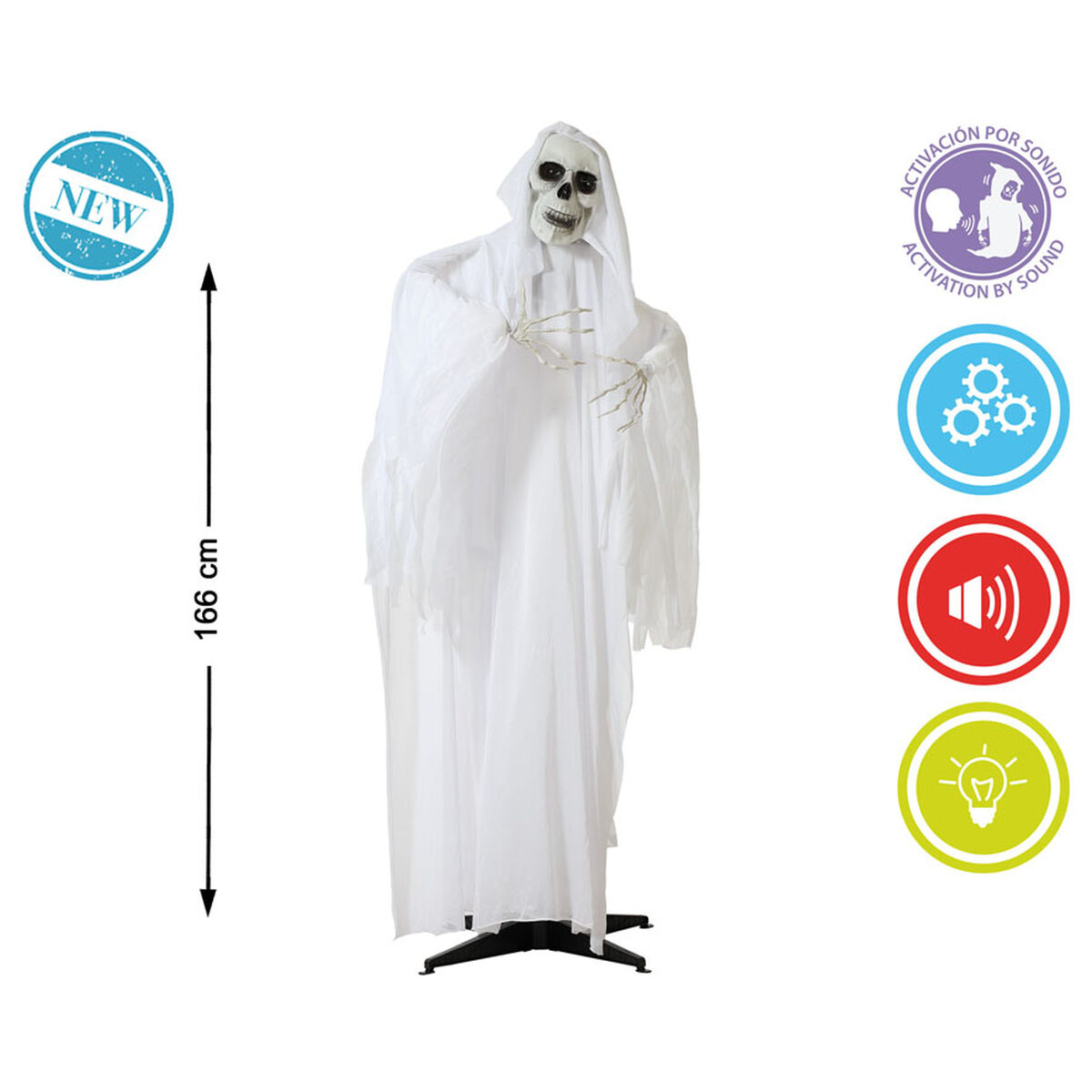 Decorazione per Halloween Scheletro 166 x 140 x 21 cm Fantasma - Immagine 2