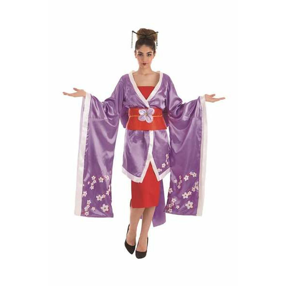 Costume per Adulti Geisha M/L Viola (3 Pezzi) - Immagine 2