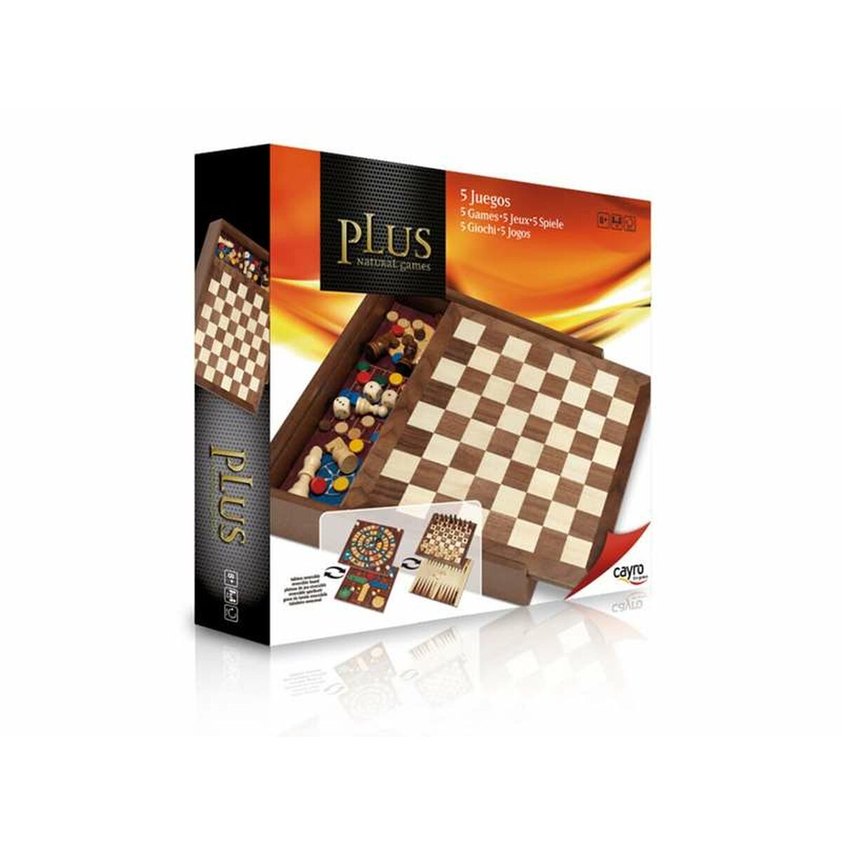 Set 5 Giochi da Tavolo Cayro Plus Legno 29 x 29 cm - Immagine 1
