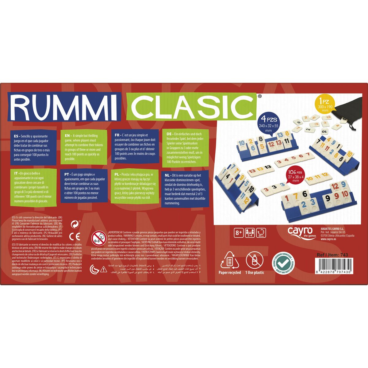 Gioco Cayro Rummi (ES-PT-EN-FR-IT-DE) - Immagine 4