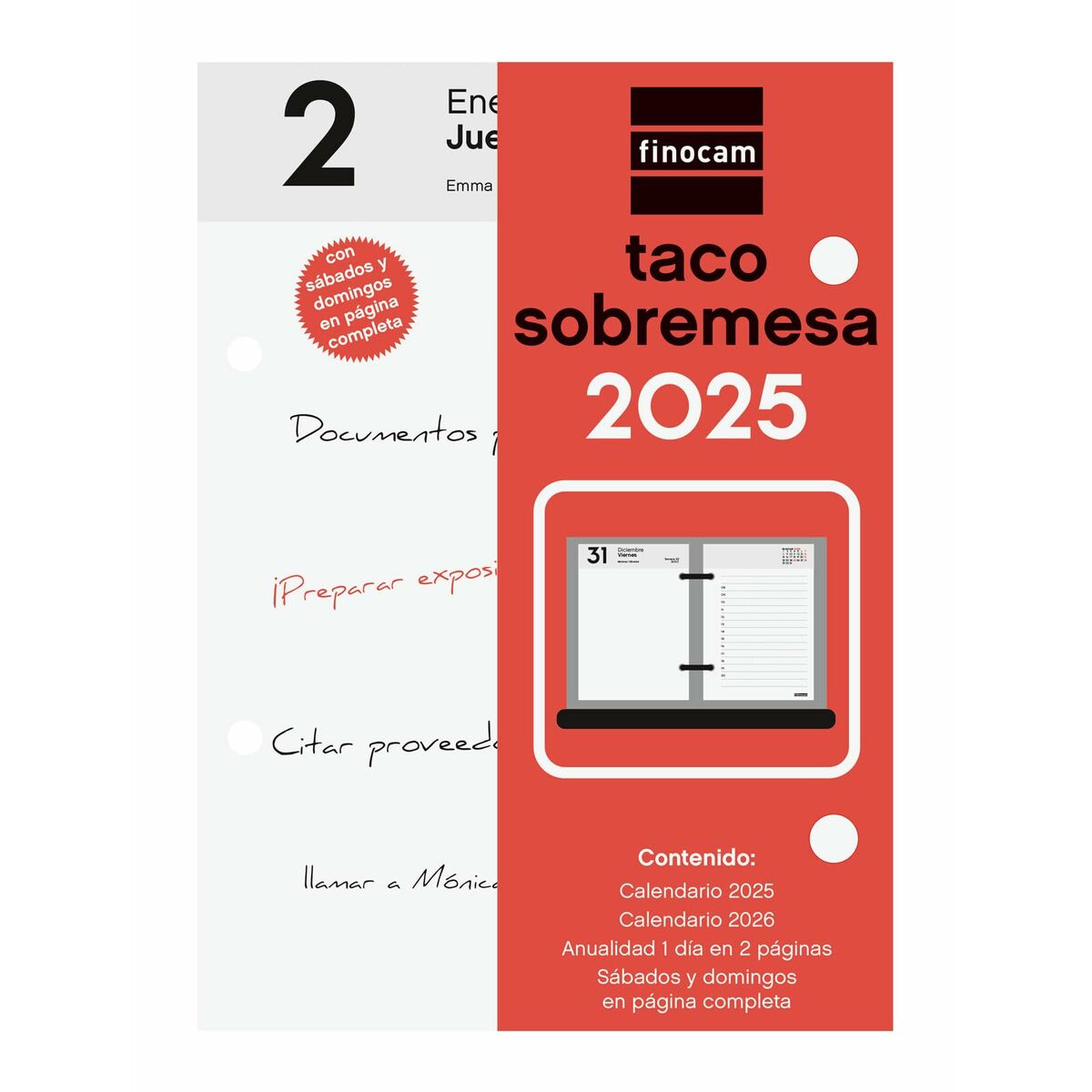 Calendario da Tavolo Finocam 8,5 x 12 cm 2025 - Immagine 2