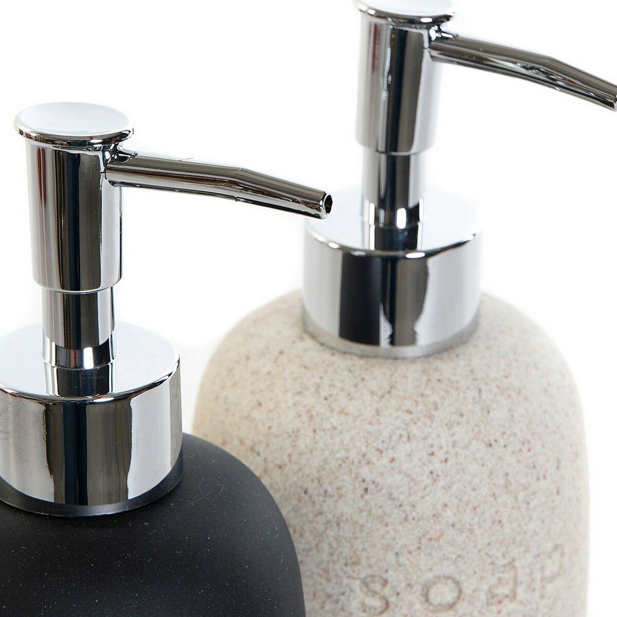 Dispenser di Sapone DKD Home Decor PVC Gres Scandinavo 8 x 8 x 18 cm (2 Unità) - Immagine 3