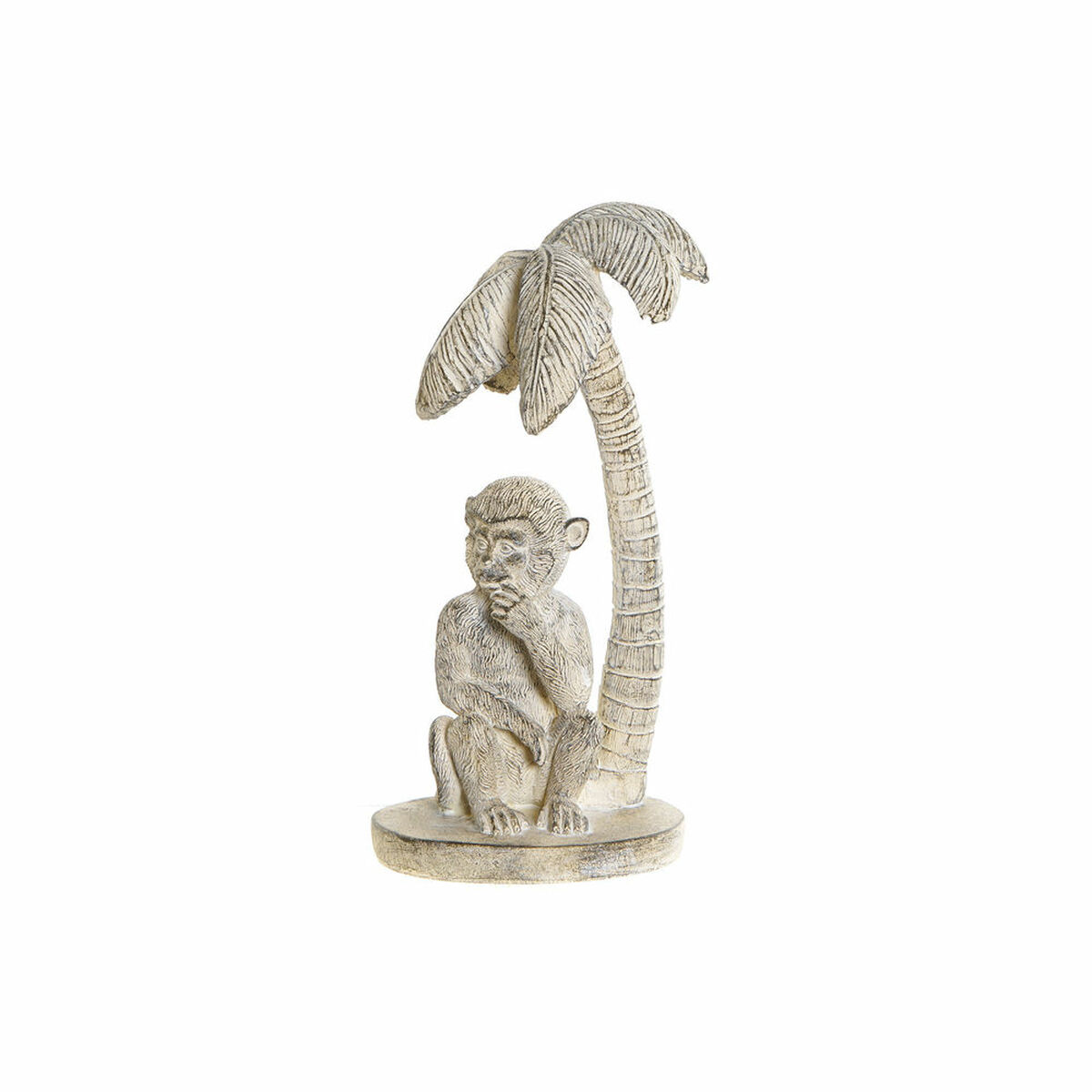 Statua Decorativa DKD Home Decor Bianco Scimmia Tropicale Decapaggio 15 x 12 x 29 cm