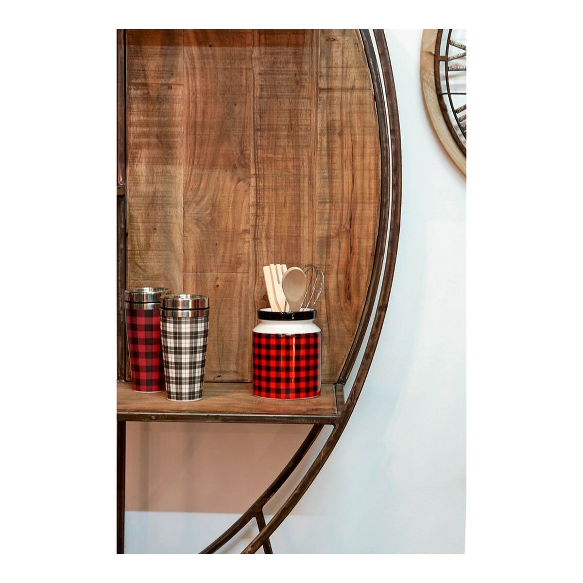 Contenitore per Utensili da Cucina DKD Home Decor Acciaio inossidabile Pino Dolomite 11,5 x 11,5 x 26 cm 1 L - Immagine 2