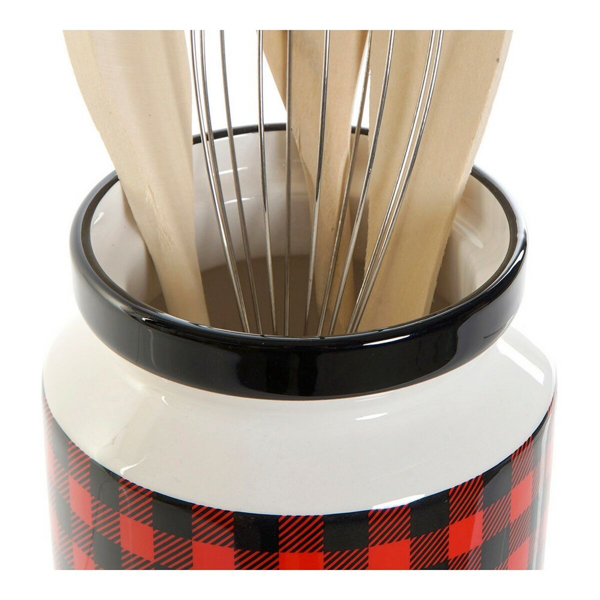 Contenitore per Utensili da Cucina DKD Home Decor Acciaio inossidabile Pino Dolomite 11,5 x 11,5 x 26 cm 1 L - Immagine 3