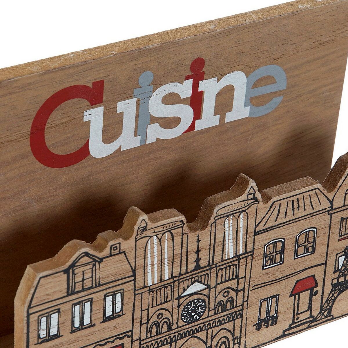 Portatovagliolo DKD Home Decor Cusine Multicolore Legno Legno MDF 16 x 11 x 5 cm - Immagine 3