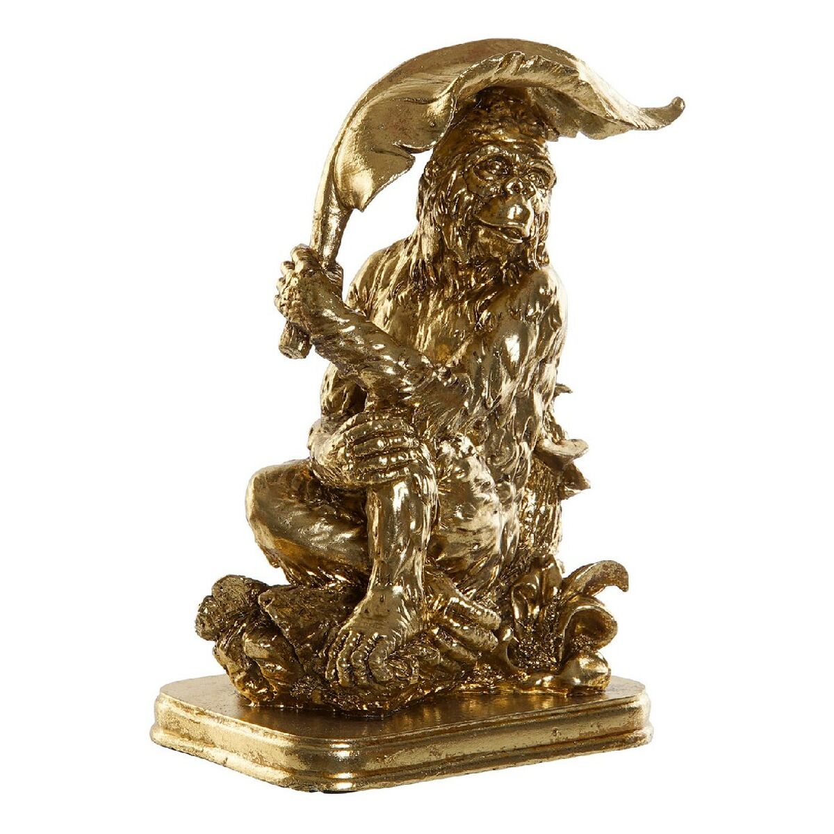 Statua Decorativa DKD Home Decor Dorato Coloniale Scimmia Foglia della pianta 16,5 x 10,6 x 22,5 cm