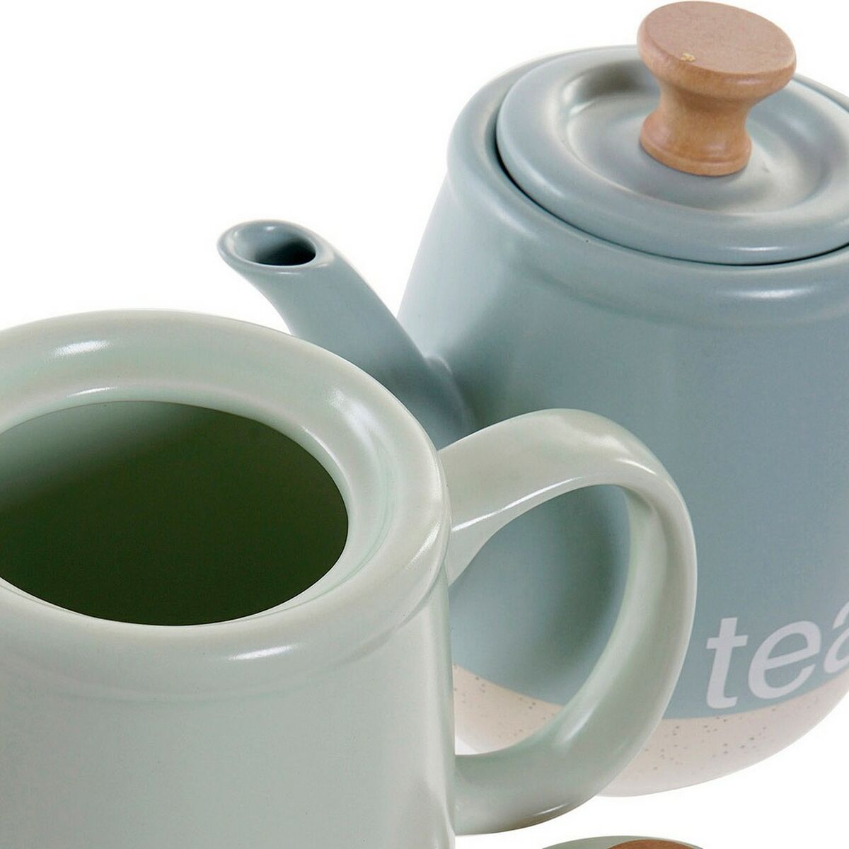 Teiera DKD Home Decor 8424001793235 Azzurro Verde Gres 1 L 22,5 x 12 x 16,5 cm (2 Unità) - Immagine 3