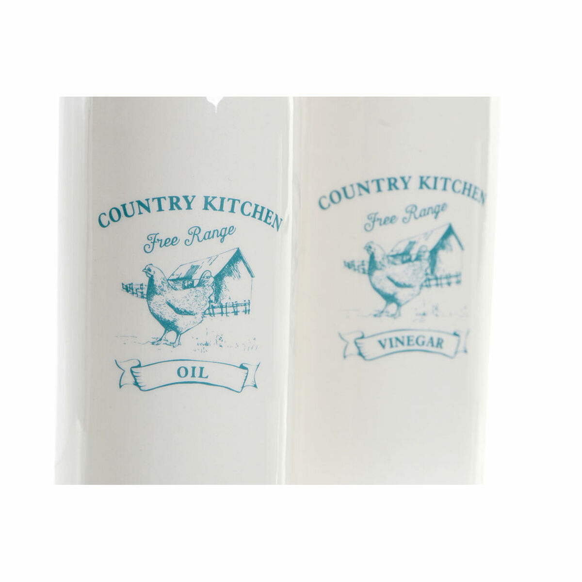 Set olio e aceto DKD Home Decor 250 ml Bianco Verde Turchese Acciaio inossidabile Plastica Dolomite - Immagine 2