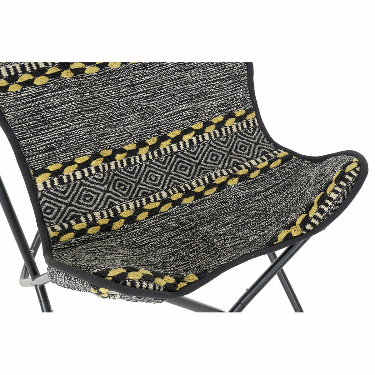 Poltrona DKD Home Decor Giallo Bianco Nero Multicolore Ferro 74 x 65 x 90 cm - Immagine 2
