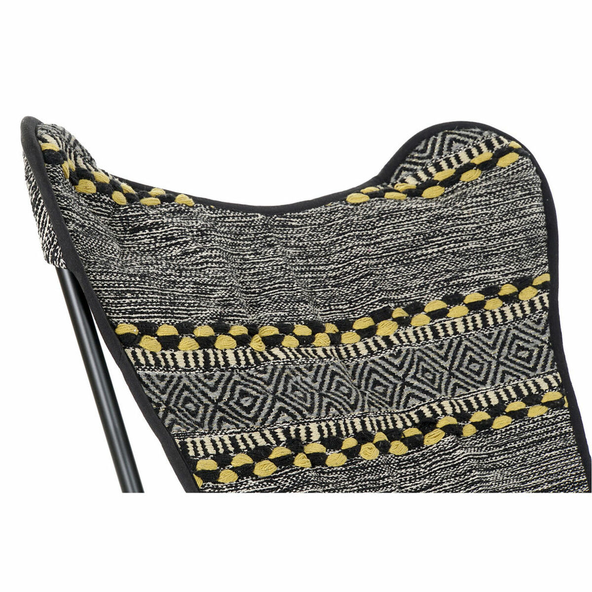 Poltrona DKD Home Decor Giallo Bianco Nero Multicolore Ferro 74 x 65 x 90 cm - Immagine 4
