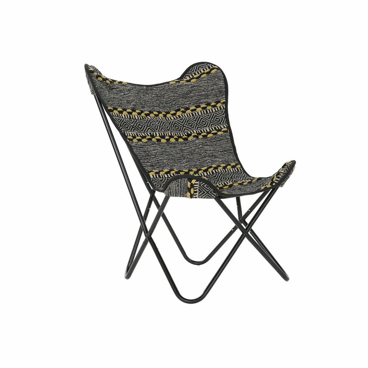 Poltrona DKD Home Decor Giallo Bianco Nero Multicolore Ferro 74 x 65 x 90 cm - Immagine 5