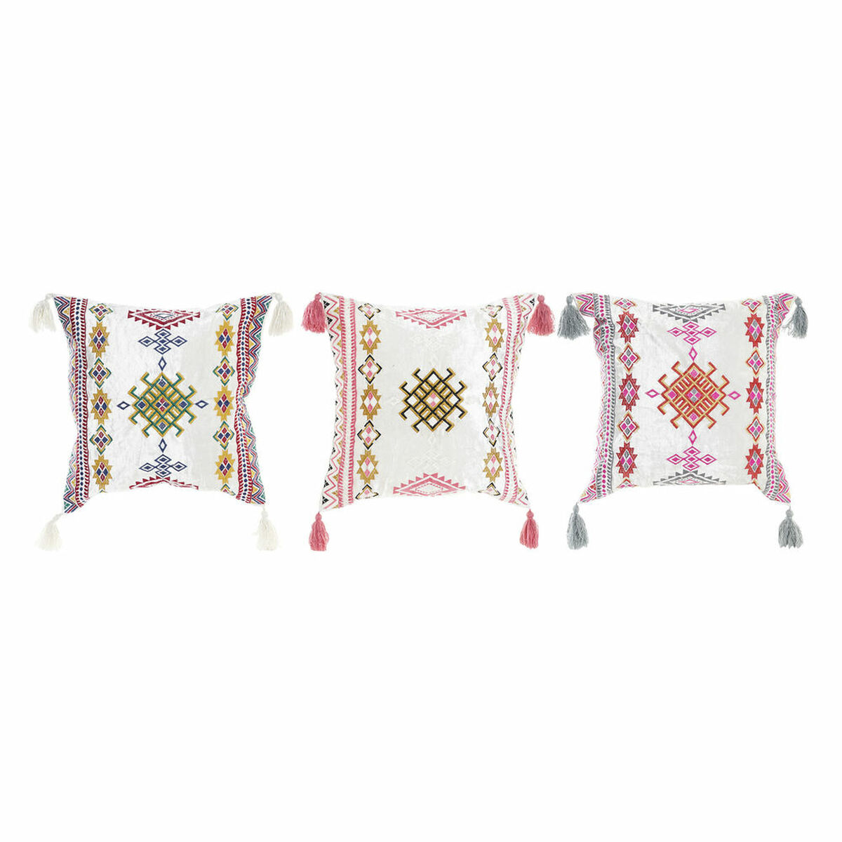 Cuscino DKD Home Decor 8424001817528 Multicolore Arabo 40 x 10 x 40 cm Frange (3 Pezzi)