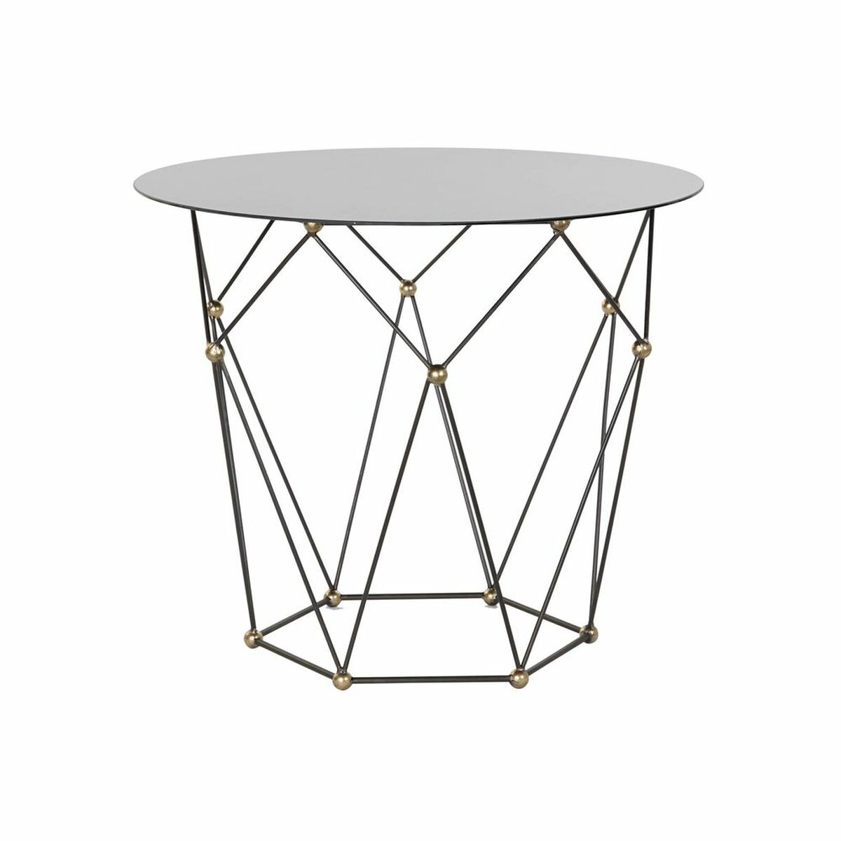Tavolo aggiuntivo DKD Home Decor 8424001820351 Cristallo Nero Dorato Metallo (70 x 70 x 60 cm)