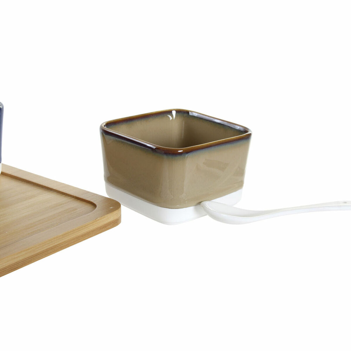 Set da Aperitivo DKD Home Decor 27 x 20 x 1,3 cm Porcellana Beige Azzurro Marrone Verde Moderno - Immagine 3