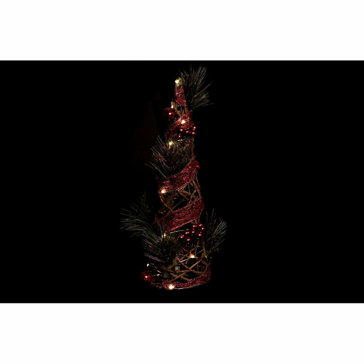 Albero di Natale DKD Home Decor Rosso Verde Dorato 16 x 16 x 41 cm Plastica (2 Unità) - Immagine 2