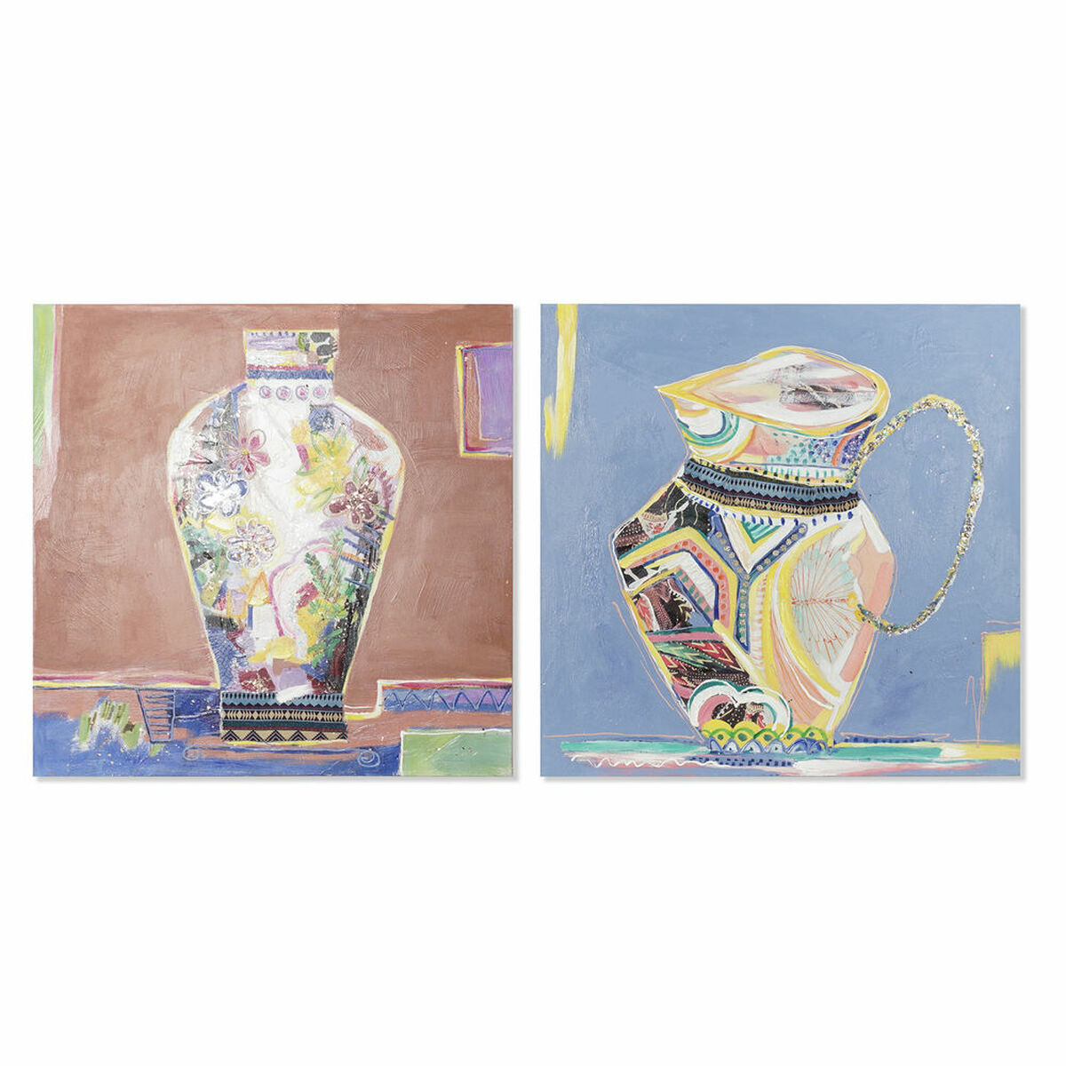 Tela DKD Home Decor Pino Tela 80 x 2,8 x 80 cm