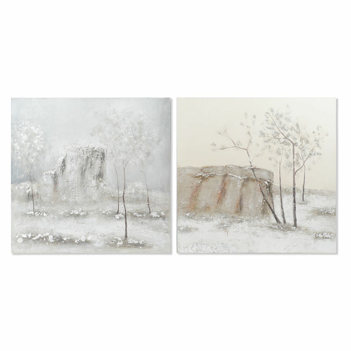 Tela DKD Home Decor Pino Tela 100 x 3,8 x 100 cm (2 Pezzi)