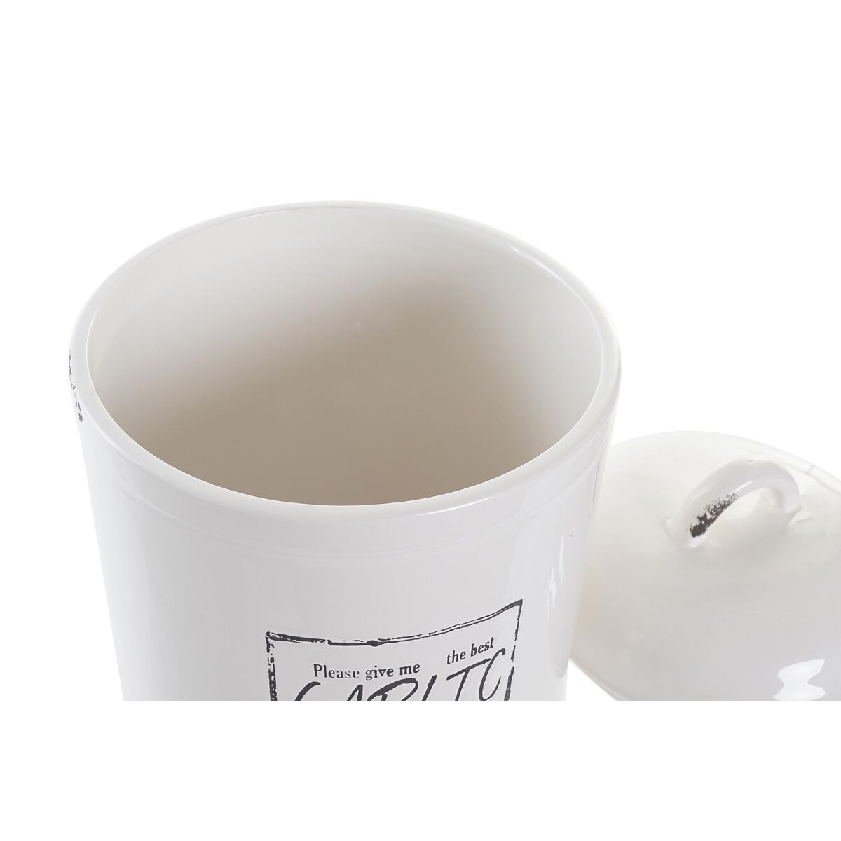 Barattolo DKD Home Decor 17,7 x 17,7 x 26 cm Bianco Dolomite Aglio - Immagine 2