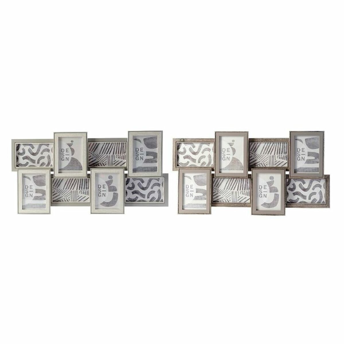 Cornice Portafoto DKD Home Decor 60 x 3 x 32 cm Cristallo Grigio Marrone Legno MDF Città (2 Unità)