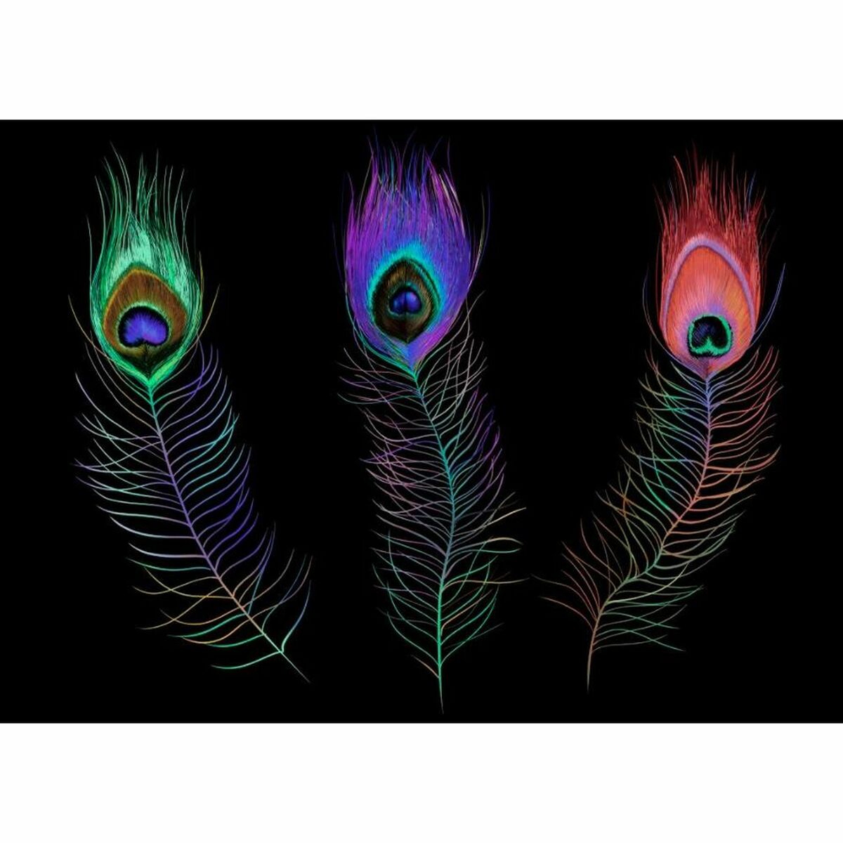 Vassoio DKD Home Decor 8424001892549 48 x 38 x 7 cm Nero Multicolore PVC - Immagine 2