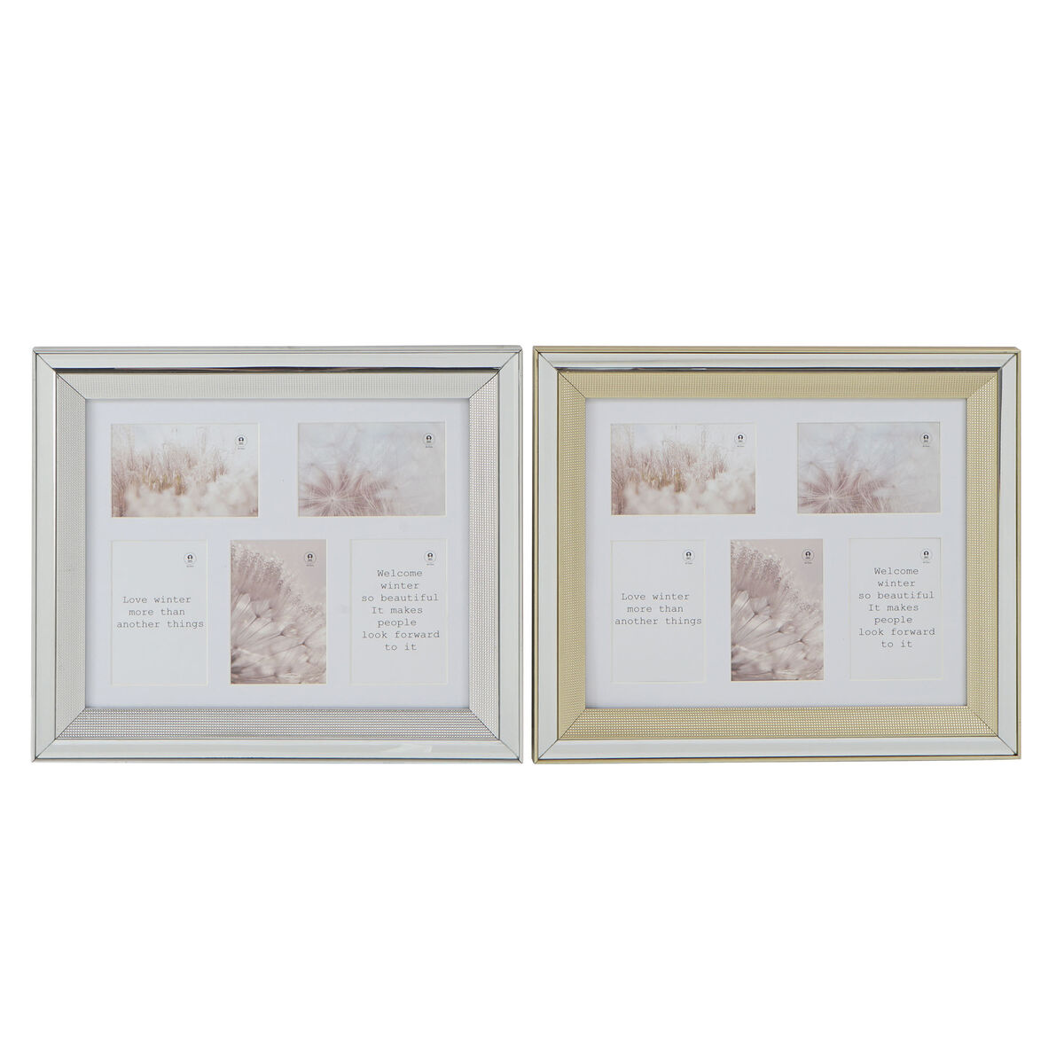Cornice Portafoto DKD Home Decor Dorato Argentato Alluminio Cristallo polistirene Tradizionale 47 x 2 x 40 cm (2 Unità)