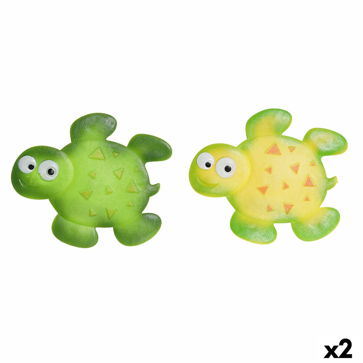 Tappeto da bagno DKD Home Decor 11,5 x 1 x 10 cm Verde Giallo Per bambini Tartaruga PVC 10 cm (2 Unità)