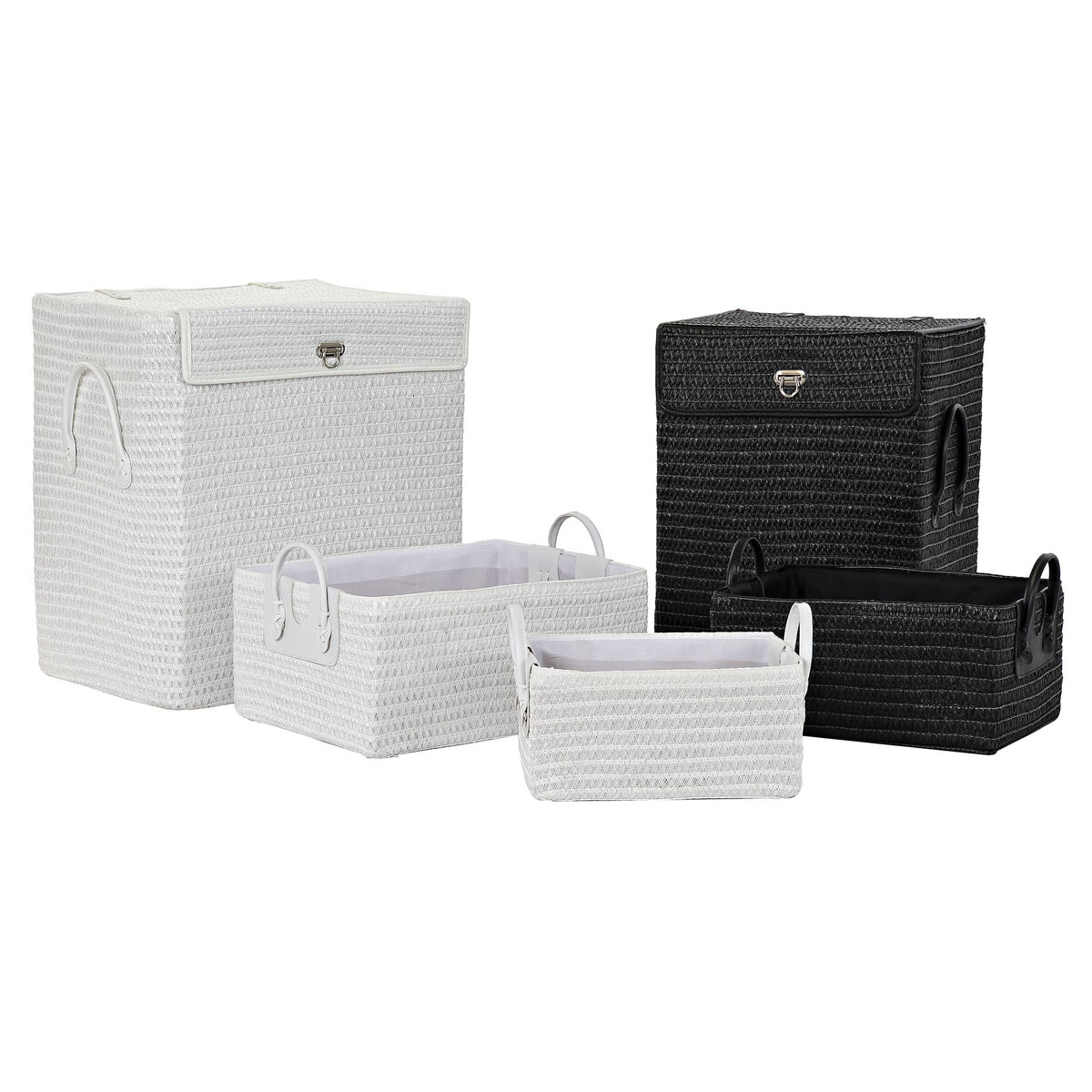 Cestino Multiuso DKD Home Decor Bianco Nero polipropilene 45 x 34 x 49 cm 4 Kg