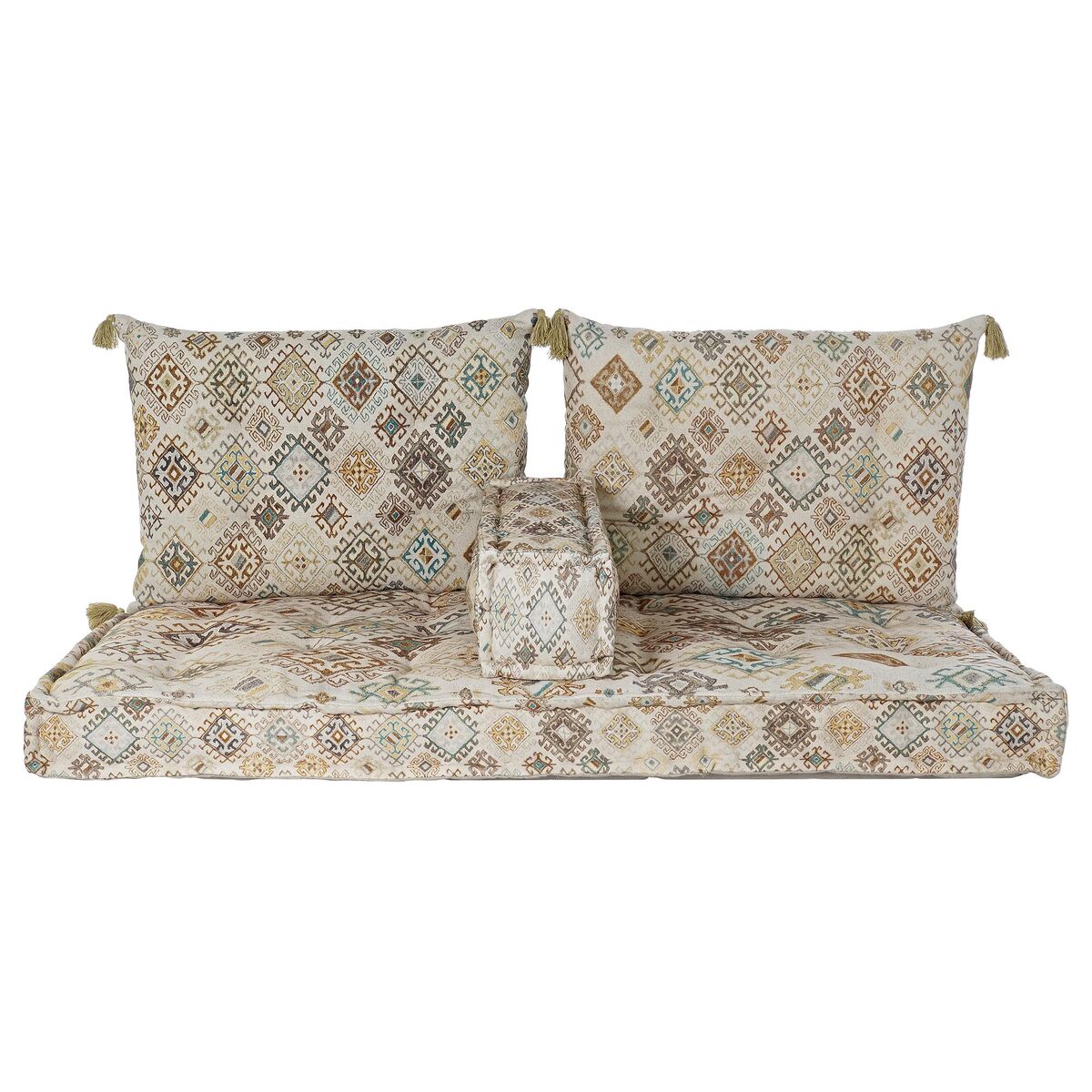 Divano a 2 Piazze DKD Home Decor Giallo Marrone Beige 145 x 76 x 13 cm - Immagine 3
