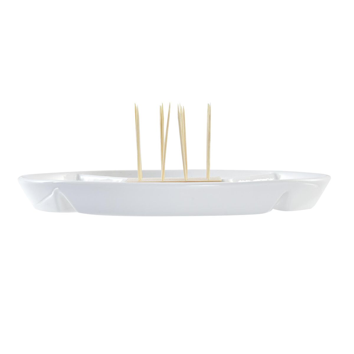 Vassoio per aperitivi DKD Home Decor Azzurro Naturale Bambù Gres Mediterraneo 23,5 x 23,5 x 7 cm - Immagine 2