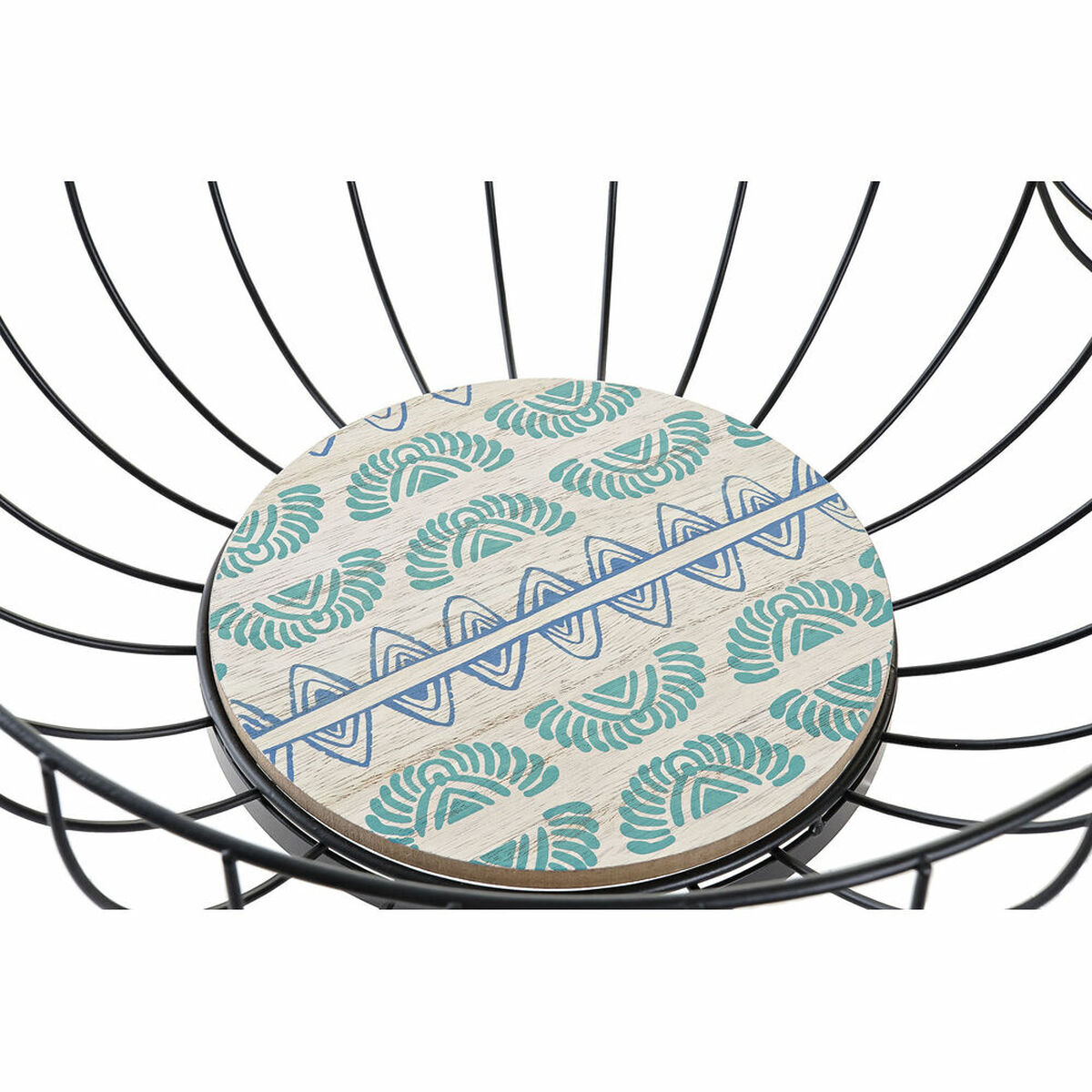 Portafrutta DKD Home Decor Azzurro Turchese Metallo Legno MDF 28 x 28 x 11 cm (2 Unità) - Immagine 3
