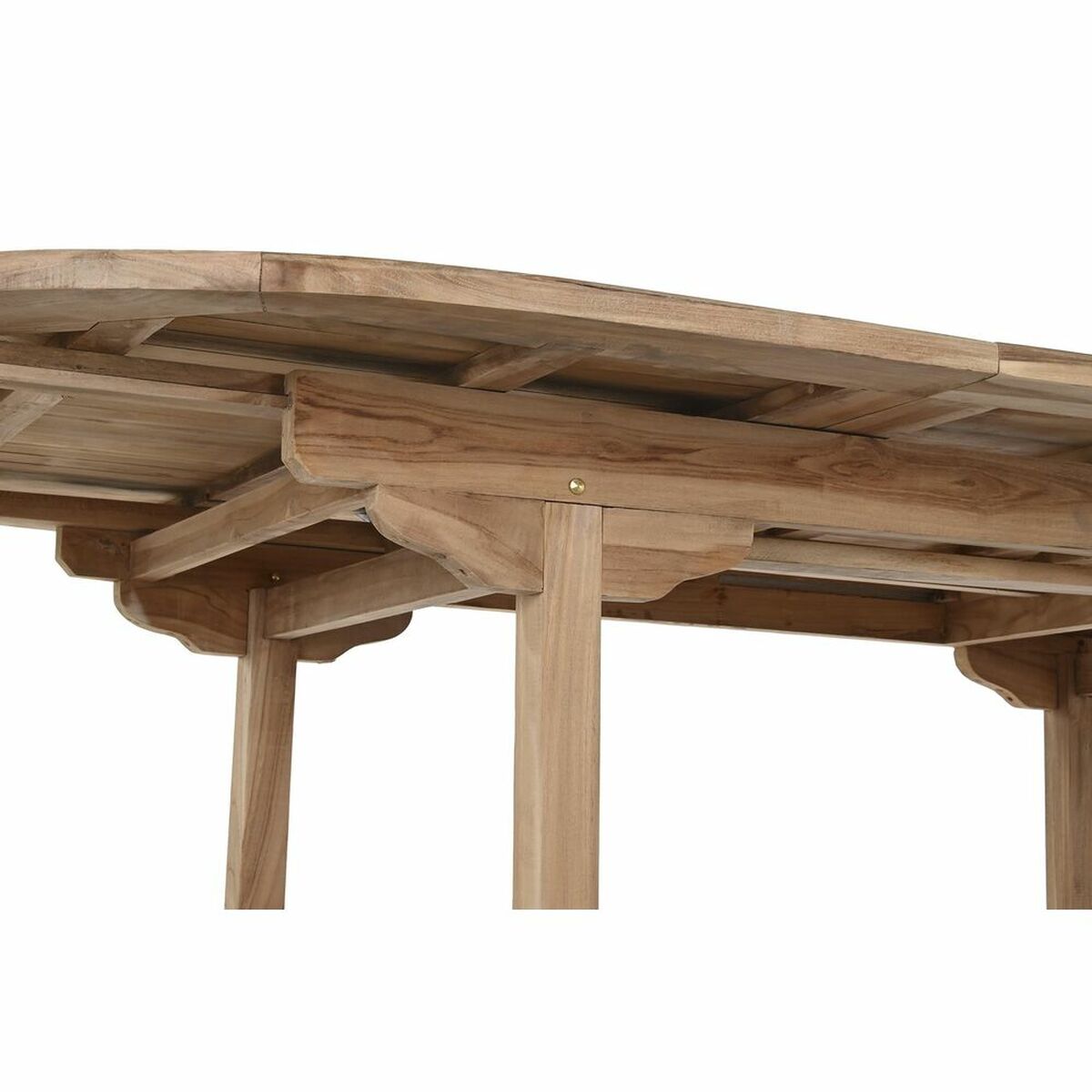 Tavolo da Pranzo DKD Home Decor Marrone Estensibile Teca (180 x 120 x 75 cm) - Immagine 5