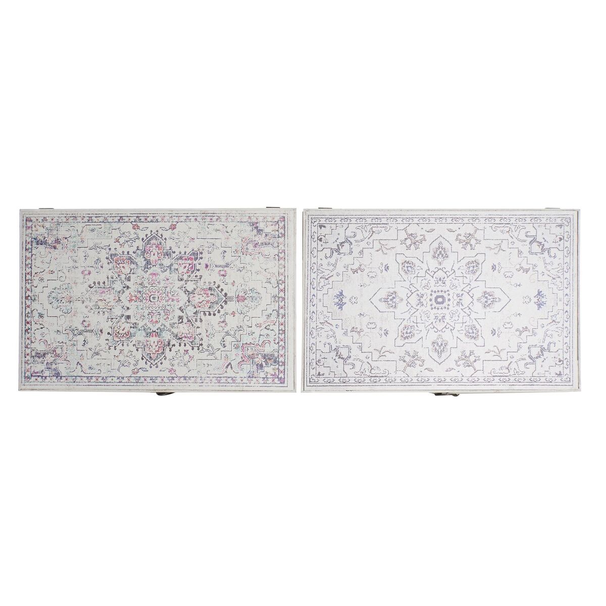 Scatola Decorativa DKD Home Decor Multicolore Legno MDF Etnico Arabo Contatore (2 Unità)