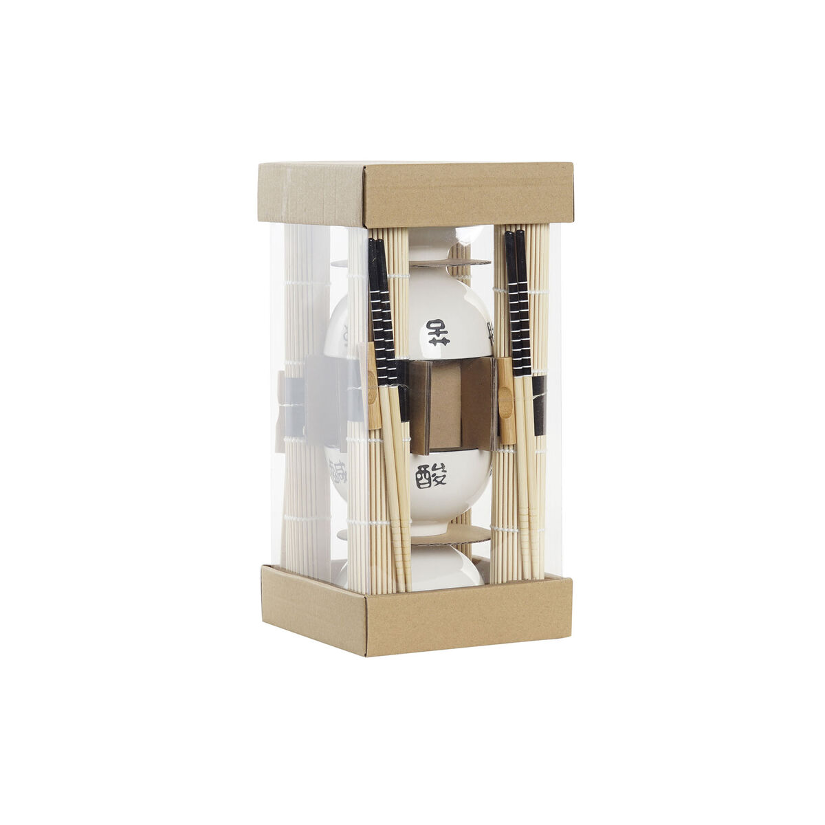 Set per Sushi DKD Home Decor Bambù Gres Bianco Orientale 14,5 x 14,5 x 31 cm (16 Pezzi) - Immagine 4