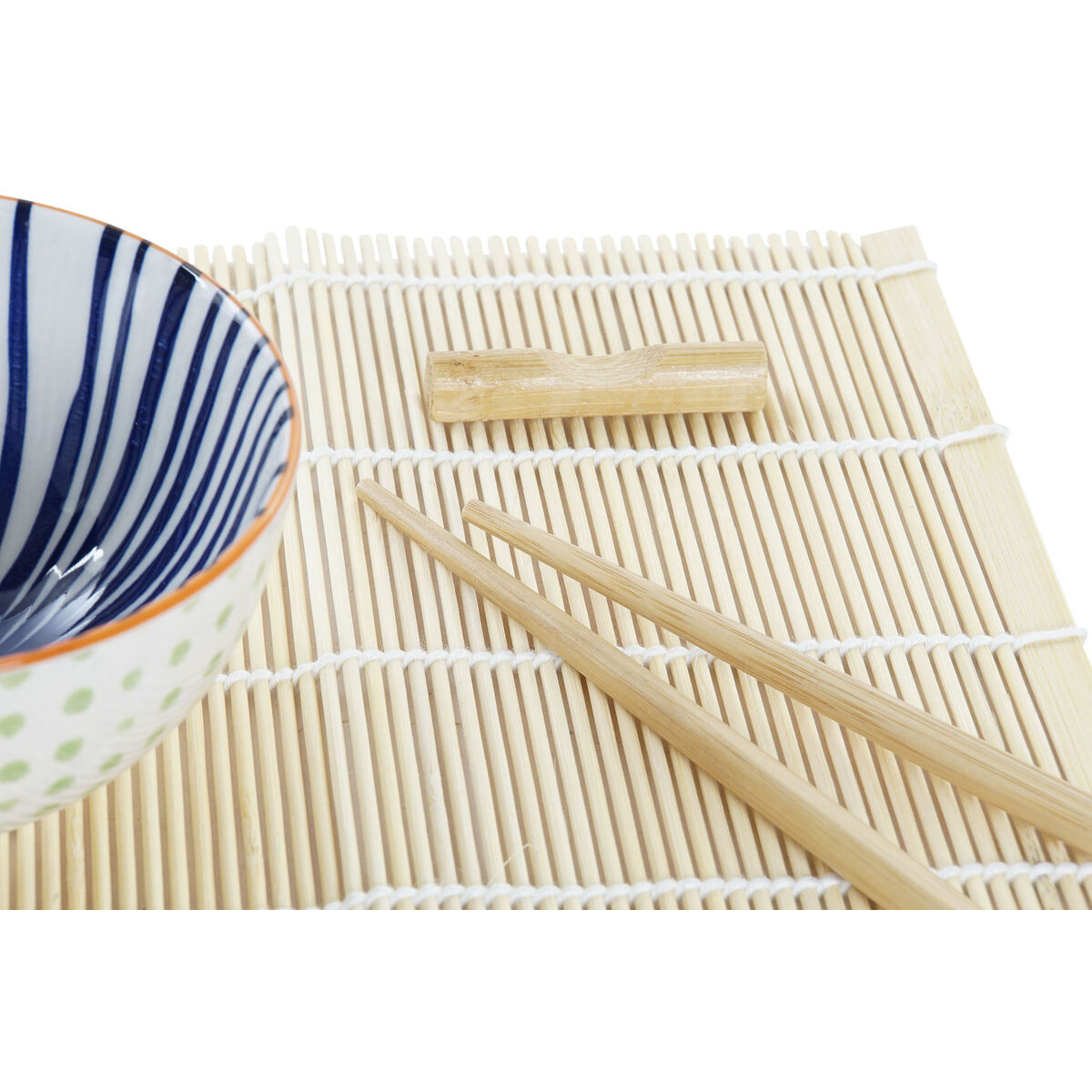 Set per Sushi DKD Home Decor 14,5 x 14,5 x 31 cm Azzurro Bianco Gres Orientale (16 Pezzi) - Immagine 3