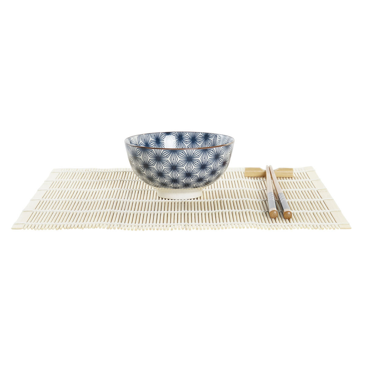 Set per Sushi DKD Home Decor 14,5 x 14,5 x 31 cm Azzurro Gres Orientale (16 Pezzi) - Immagine 2