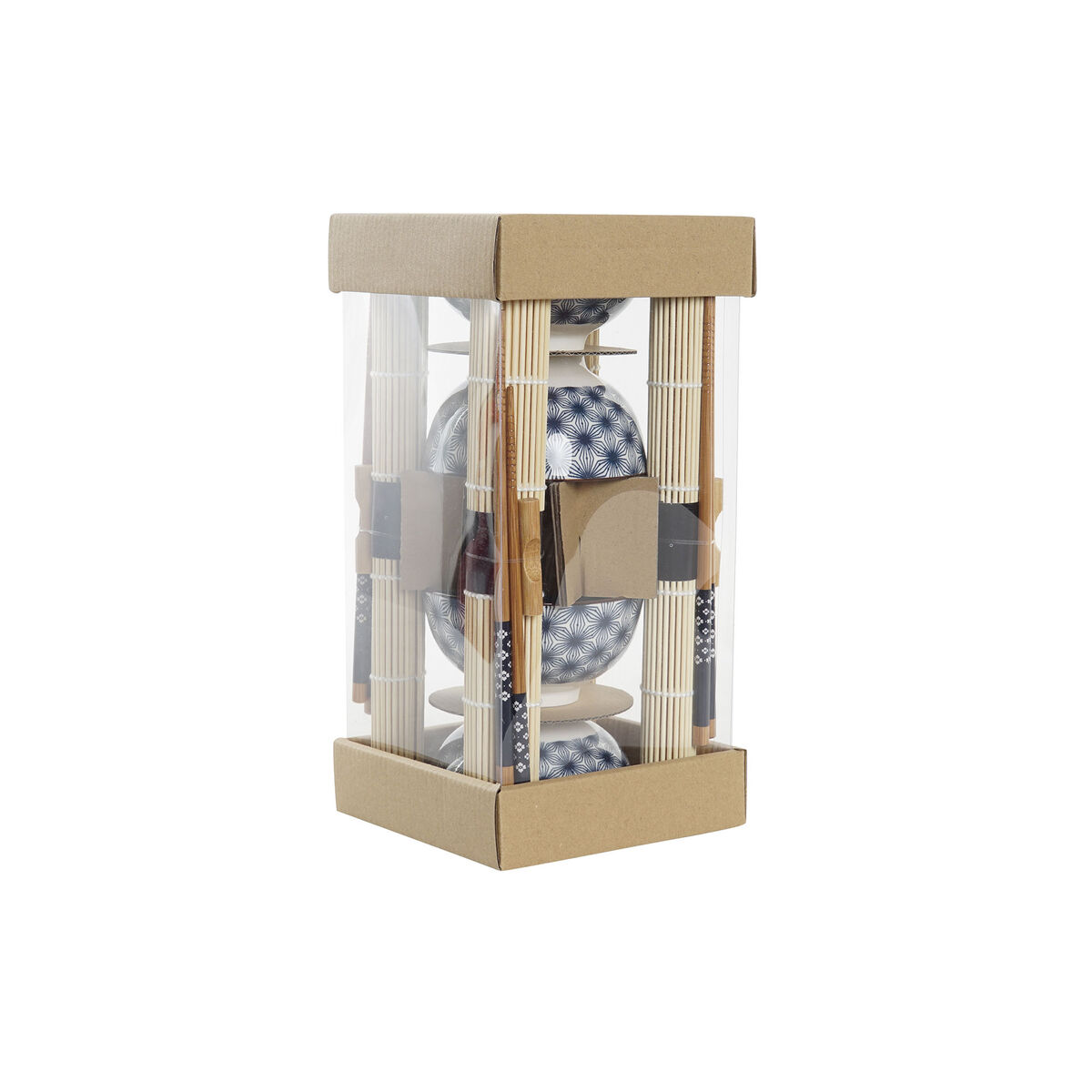 Set per Sushi DKD Home Decor 14,5 x 14,5 x 31 cm Azzurro Gres Orientale (16 Pezzi) - Immagine 4