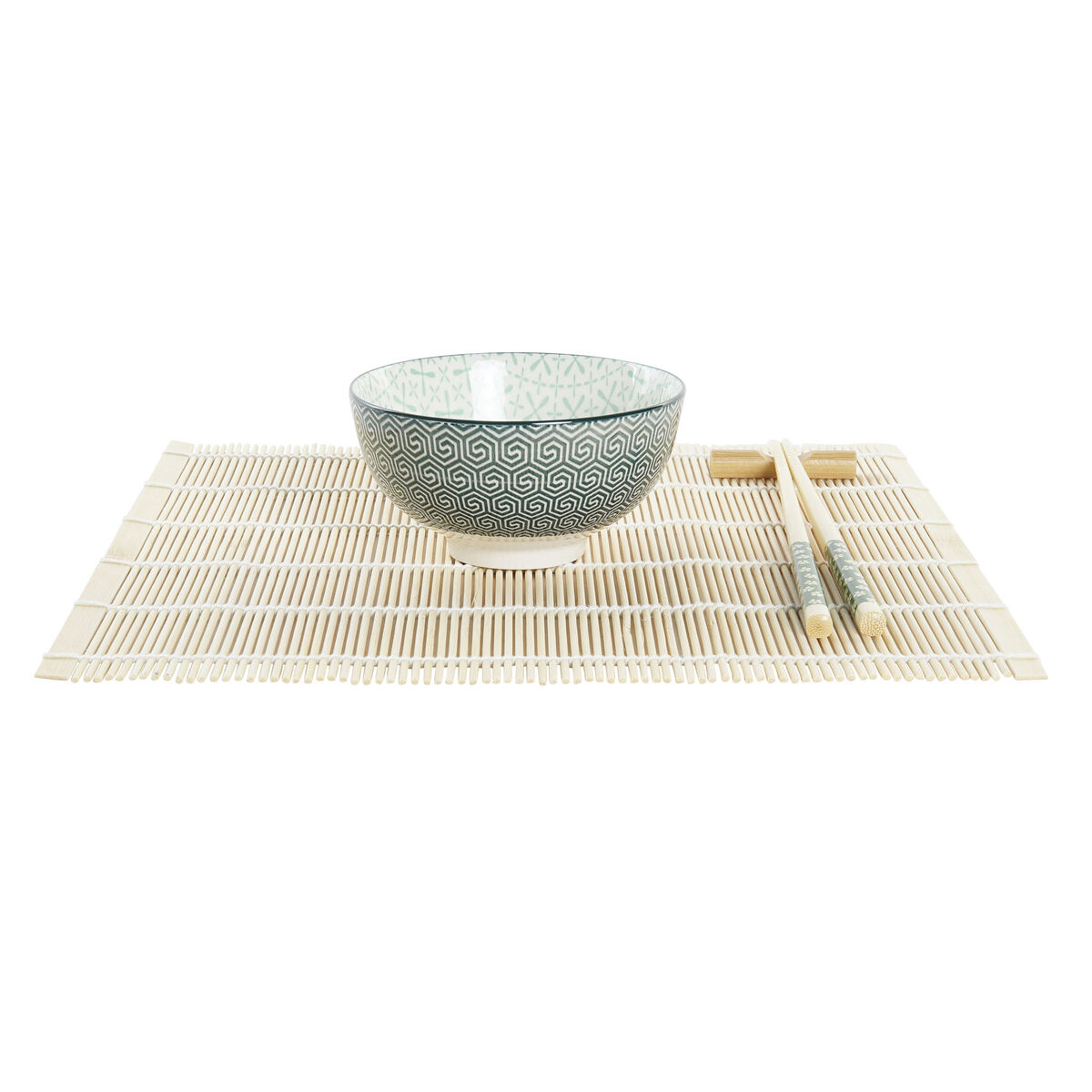 Set per Sushi DKD Home Decor 14,5 x 14,5 x 31 cm Verde Gres Orientale (16 Pezzi) - Immagine 2