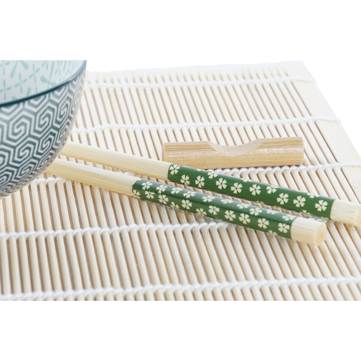 Set per Sushi DKD Home Decor 14,5 x 14,5 x 31 cm Verde Gres Orientale (16 Pezzi) - Immagine 3