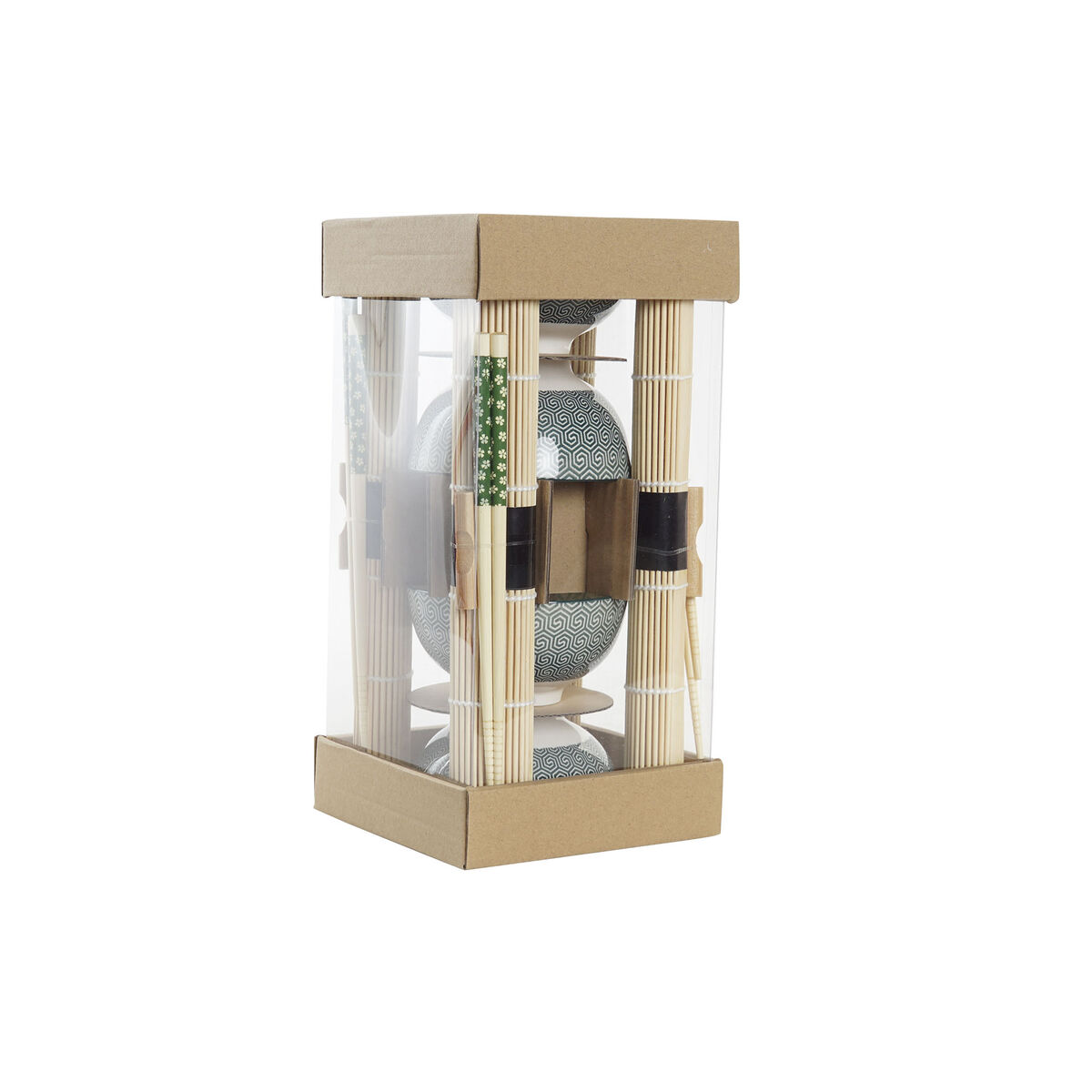 Set per Sushi DKD Home Decor 14,5 x 14,5 x 31 cm Verde Gres Orientale (16 Pezzi) - Immagine 4
