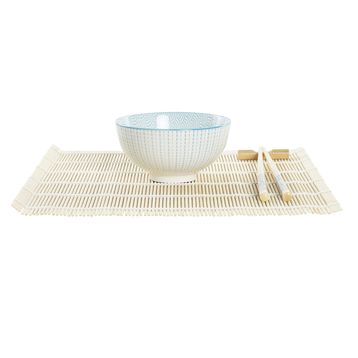 Set per Sushi DKD Home Decor 14,5 x 14,5 x 31 cm Azzurro Bianco Gres Orientale (16 Pezzi) - Immagine 2