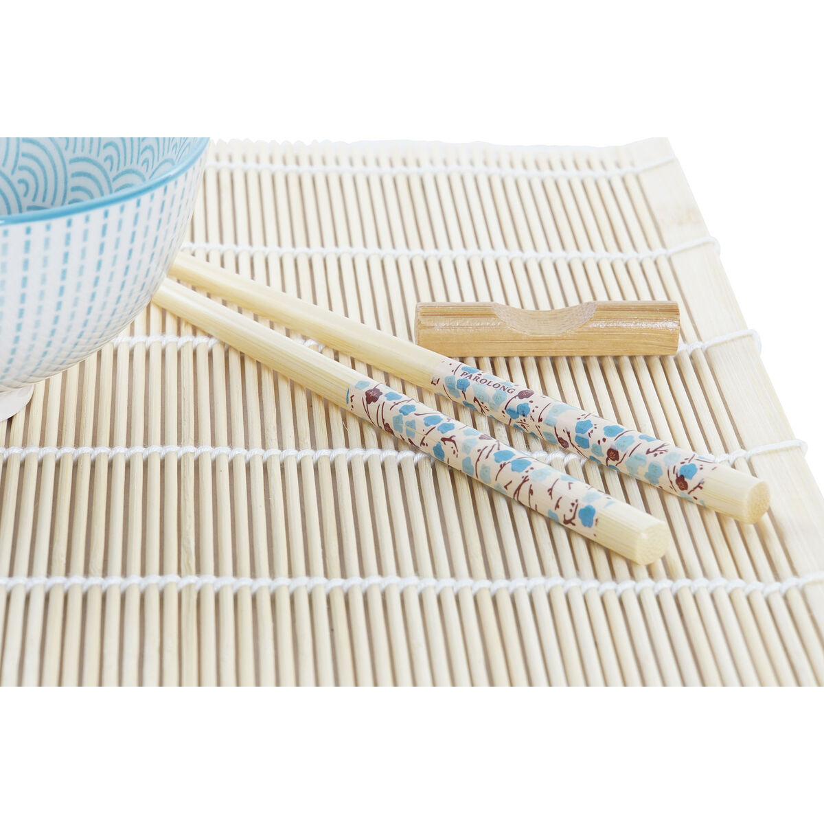 Set per Sushi DKD Home Decor 14,5 x 14,5 x 31 cm Azzurro Bianco Gres Orientale (16 Pezzi) - Immagine 3