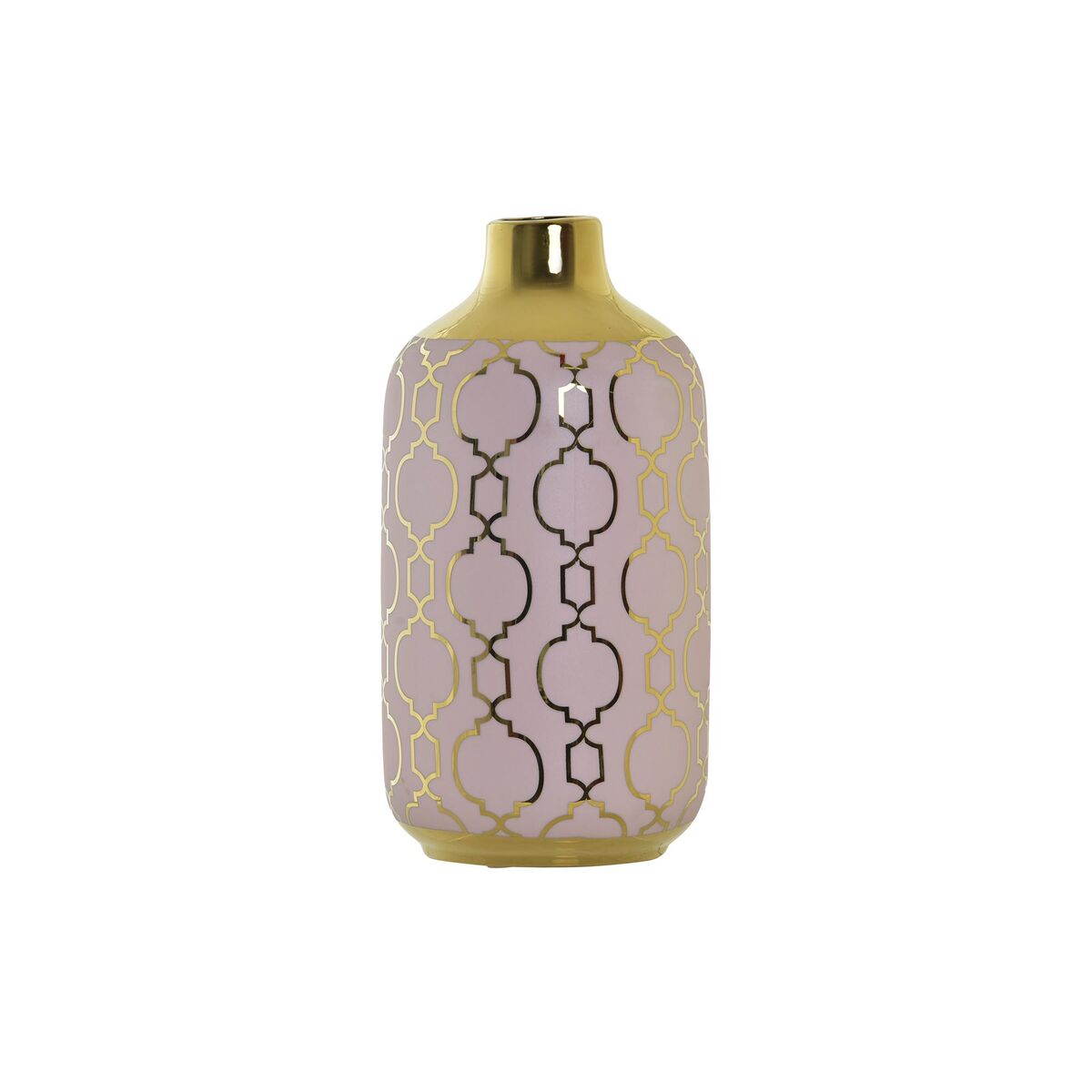 Vaso DKD Home Decor Rosa Dorato Porcellana Orientale Cromato 13 x 13 x 26 cm