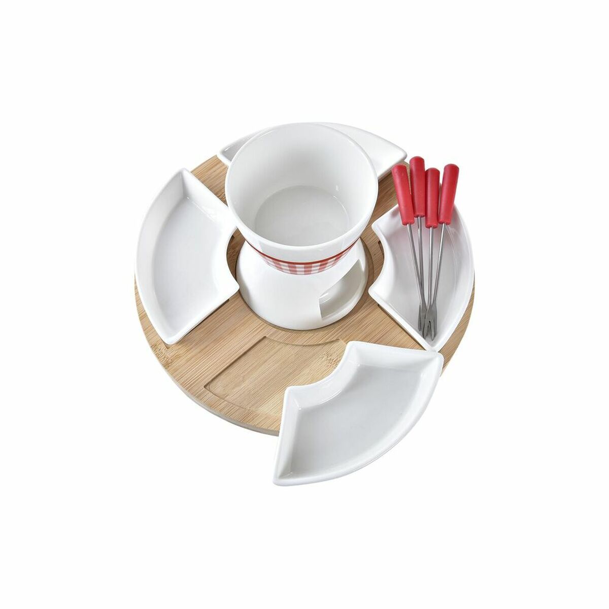 Fonduta DKD Home Decor Rosso 26,5 x 26,5 x 1,5 cm (10 pcs) - Immagine 3